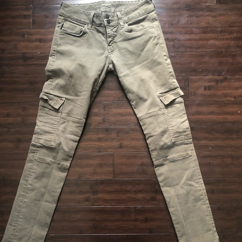 Hudson army green cargo jeans/pants